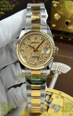 Rolex Datejust Super Clone Cal.3235 Brown Computer Dial 2 Tone Yellow Gold Casing Watch 36MM