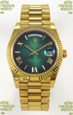 Rolex Day Date Super Clone Ombre Green Dial 40MM 220 Grams Swiss Replica watch 