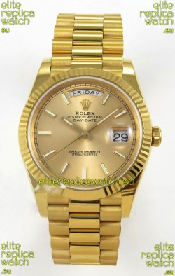 Rolex Day Date Super Clone Gold Dial 40MM 220 Grams Swiss Replica watch 