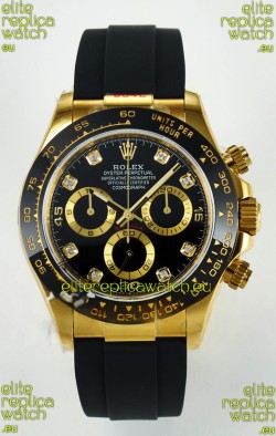 Rolex Daytona Super Clone 116518 Yellow Gold Black Dial Original Cal.4130 Movement