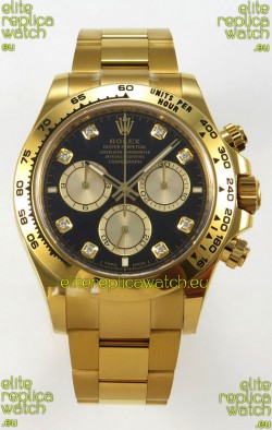 Rolex Daytona Super Clone 116508 Yellow Gold - Black Dial Original Cal.4131 Movement