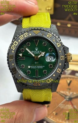 Rolex GMT Masters DiW Desert Carbon Casing Swiss Replica Watch Green Dial 
