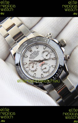 Rolex Daytona Japanese Movement Replica Watch in White Dial - Ceramic Bezel 