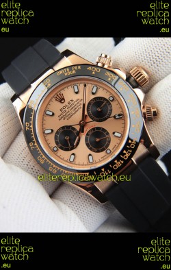 Rolex Daytona Japanese Movement Gold Casing Replica Watch in Champange Dial 