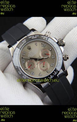 Rolex Daytona Japanese Movement Steel Casing Replica Watch in Grey Dial