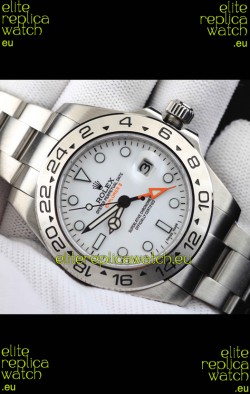 Rolex Explorer II Japanese Movement Replica Watch in Steel Casing White Dial