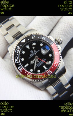 Rolex GMT Masters II Japanese Movement Replica Watch Steel Case Black Dial
