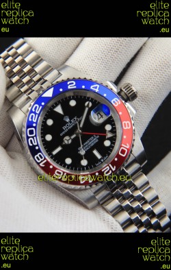 Rolex GMT Masters II Japanese Movement Replica Watch Steel Case Black Dial