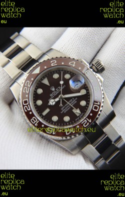 Rolex GMT Masters II Japanese Movement Replica Watch Steel Case Black Dial