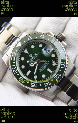 Rolex GMT Masters II Japanese Movement Replica Watch Steel Case Green Dial