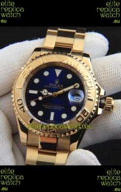 Rolex Yachtmaster Japanese Movement Watch in Gold Casing - Blue dial 37MM