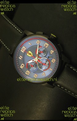 Scuderia Ferrari Heritage Chronograph Watch in Blue Dial Black Steel Case