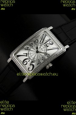 Franck Muller Long Island Japanese Replica Watch in Silver White Dial