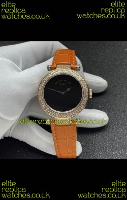 Franck Muller Double Mystery Swiss Quartz Watch in Gold Diamonds Casing