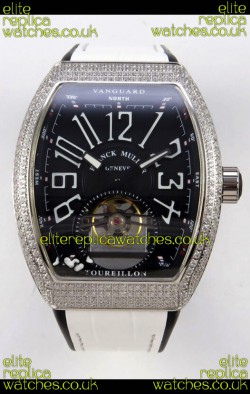 Franck Muller V45 Tourbillon Stainless Steel Diamonds Super Clone Watch 