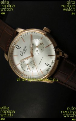 Glashuette Senator Japanese Replica Watch in 18K Pink Gold Case