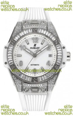 Hublot Big Bang One Click moissanite Paved Casing Super Clone Watch White Dial