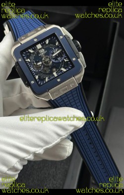 Hublot Square Bang Unico Titanium Case Blue Super Clone Watch 
