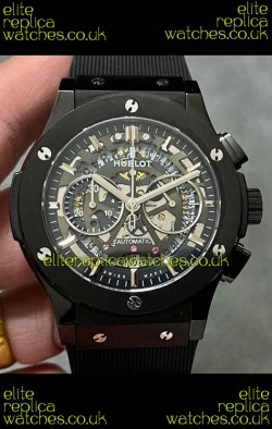 Hublot Classic Fusion Chronograph Black PVD Skeleton Super Clone Watch 