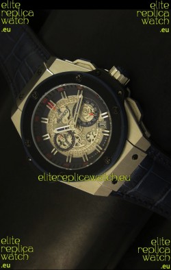 Hublot Big Bang King Steel Skeleton Dial Watch Swiss Quartz 45MM