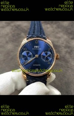 IWC Portugieser Blue Dial Rose Gold Super Clone Watch 