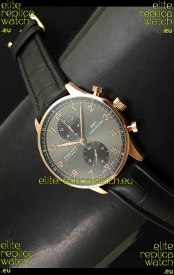 IWC Portuguese Chronograph Swiss Watch in Pink Gold Casing