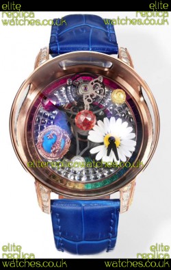 Jacob & CO Astronomia G-Dragon Rose Gold Blue Strap Tourbillon Swiss Replica Watch