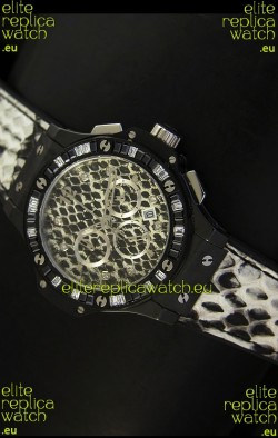 Hublot Big Bang White Zebra Bang Edition in Black PVD Case 34MM Watch