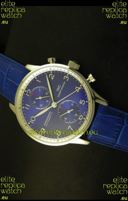 IWC Portuguese Chronograph Swiss Replica Watch in Steel Case - 1:1 Mirror Replica Edition