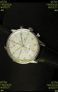 IWC Portuguese Chronograph Swiss Replica Watch in Steel Case - 1:1 Mirror Replica Edition