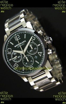 Mont Blanc Timewalker Ceramic Strap Inlays Watch in Black - 1:1 Mirror Replica