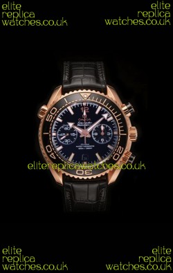 Omega Speedmaster Planet Ocean Rose Gold Black Dial Super Clone Watch 