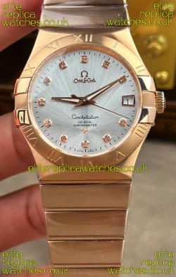 Omega Constellation 38MM Rose Gold Steel Dial Super Clone Watch 