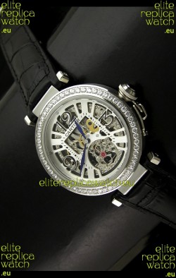 Cartier Ronde De Ladies Replica Watch in Decorated Skeleton Dial