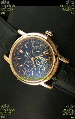 Patek Philippe Complications Tourbillon Japanese Replica Watch in Pink Gold