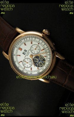 Patek Philippe Complications Tourbillon Japanese Replica Watch in Pink Gold