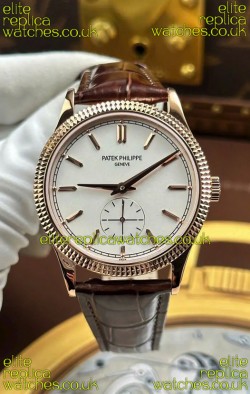 Patek Philippe Calatrava 6119G Rose Gold White Dial Super Clone Watch 