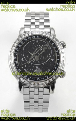 Patek Philippe Grand Complications 6102 Black Dial Steel Strap Super Clone Watch 