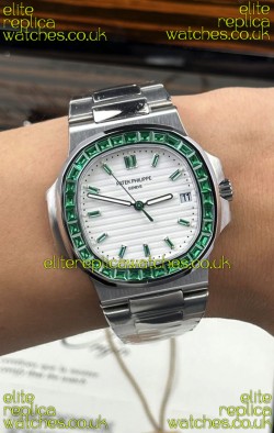 Patek Philippe Nautilus 5723 White Dial Green Rubies Super Clone Watch 