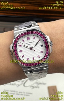 Patek Philippe Nautilus 5723 White Dial Green Rubies Super Clone Watch 