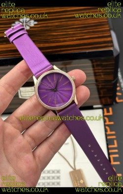Patek Philippe Calatrava 4997 Rose Gold Purple Dial Super Clone Watch 