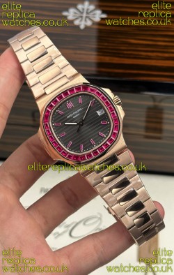 Patek Philippe Nautilus 5723 Rose Gold Red Rubies Super Clone Watch 