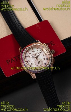 Patek Philippe Aquanaut 7968 Rose Gold Black Strap Super Clone Watch 