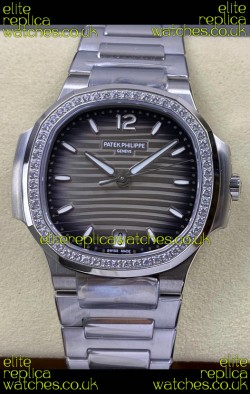 Patek Philippe Nautilus 7118 35MM Grey Dial Diamonds Super Clone Watch 