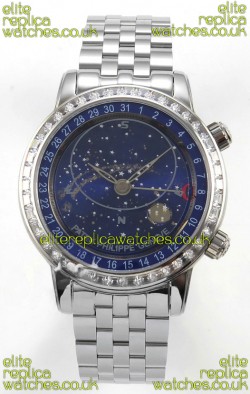 Patek Philippe Grand Complications 6102 Blue Dial Steel Strap Super Clone Watch 