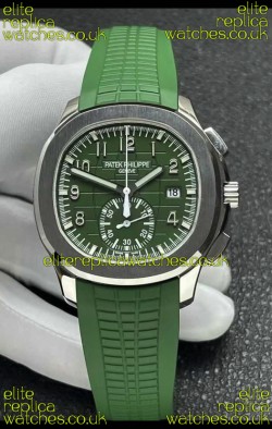 Patek Philippe Aquanaut 5968 Steel Case Green Dial Super Clone Watch 