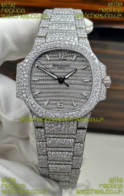 Patek Philippe Nautilus 7118/1450G-001 35MM Custom moissanite Casing and Dial 