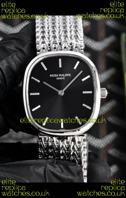 Patek Philippe Golden Ellipse 5738 Black Dial Super Clone Watch 