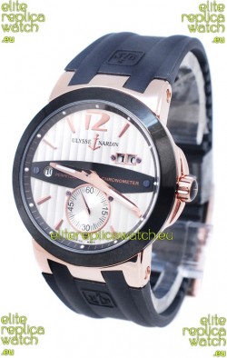 Ulysse Nardin Executive Dual Time Japanese Replica Rose Gold Watch