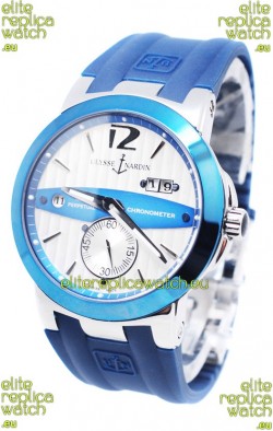 Ulysse Nardin Executive Dual Time Japanese Replica Watch in Persian Blue Bezel